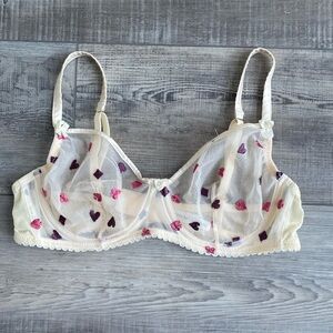 MIMI HOLLIDAY beige Purple Pink Heart Diamond Spade Club print Bra